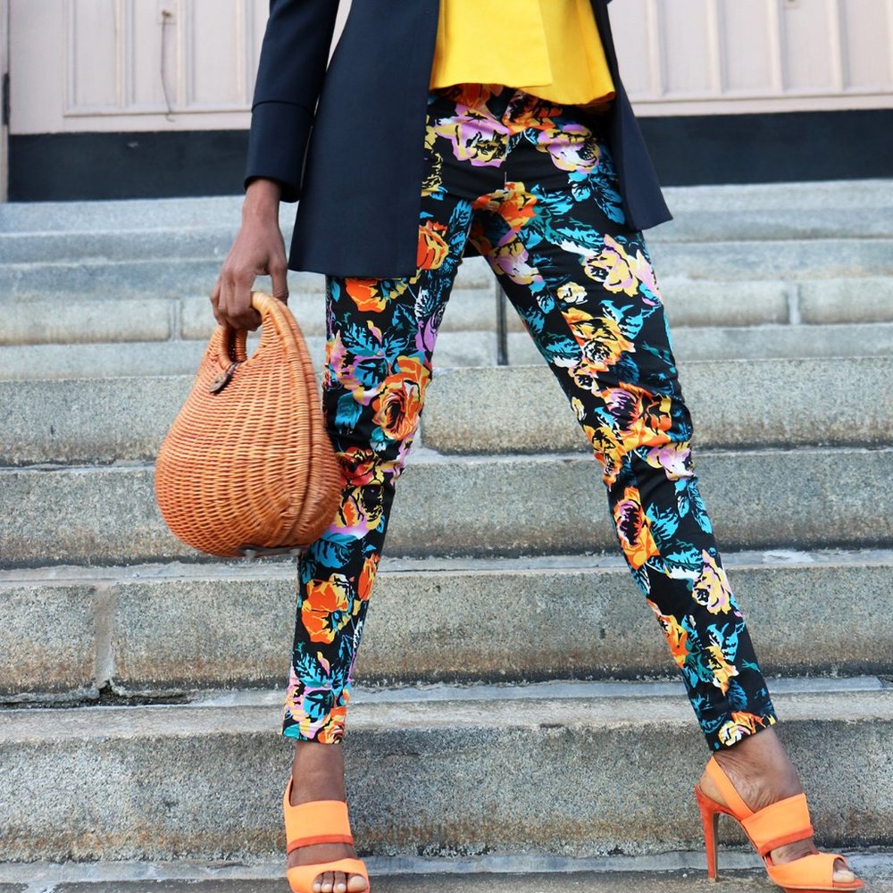 MINKPINK Bold floral High waist skinny PANTS Medium